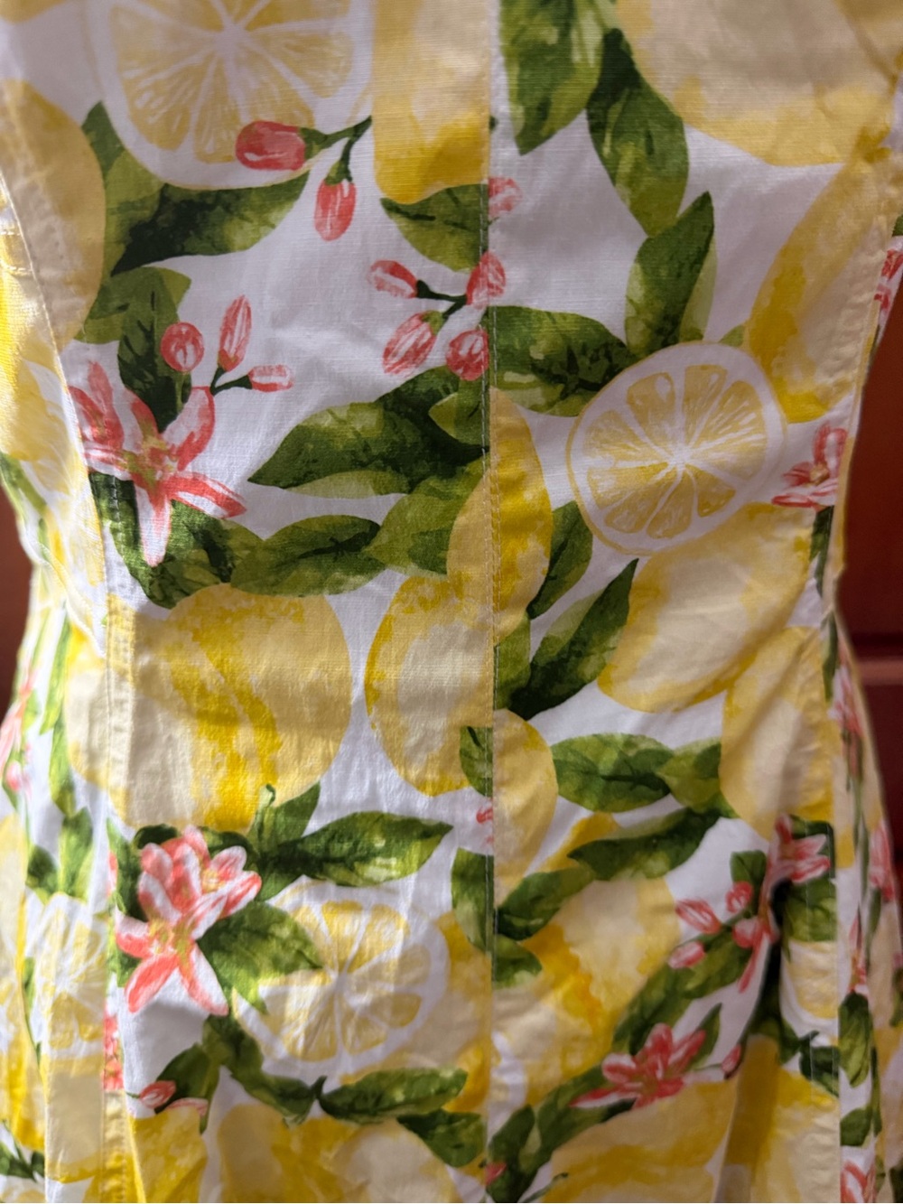 Avec Les Filles Lemon Print Fit & Flare Sundress NWT Size 12 Resort vacation - Picture 5 of 10